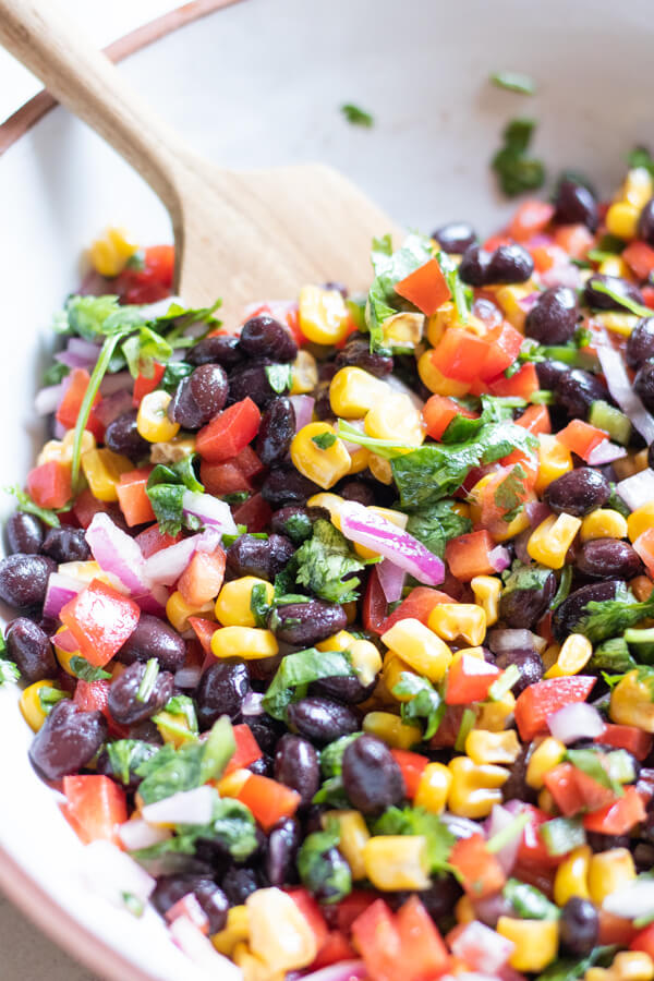 close up shot of Healthy Corn and Black Bean Salad