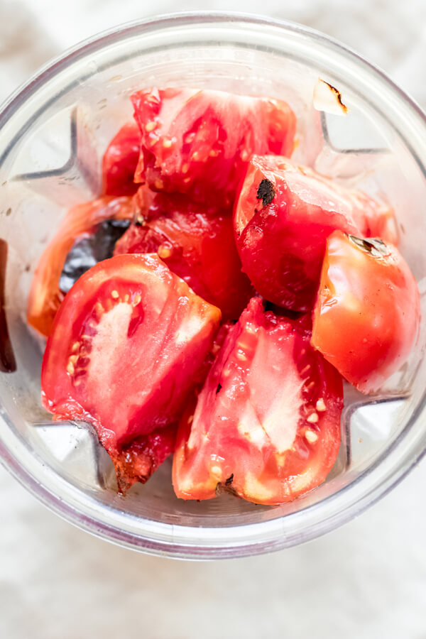 tomatoes in a blender