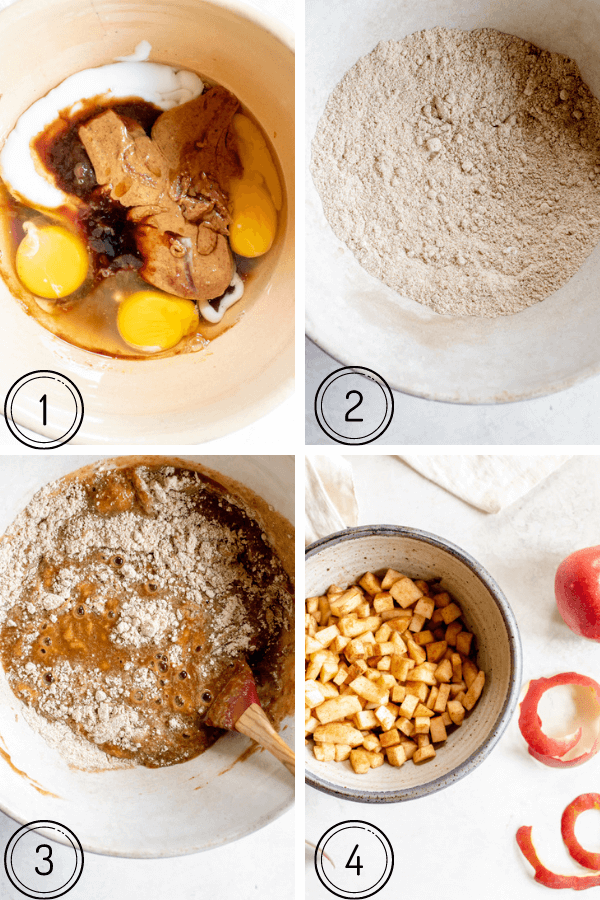 Step by step instructions to make spiced apple muffins 