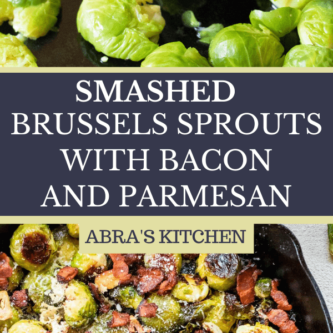 Smashed Brussels Sprouts with Bacon and Parmesan
