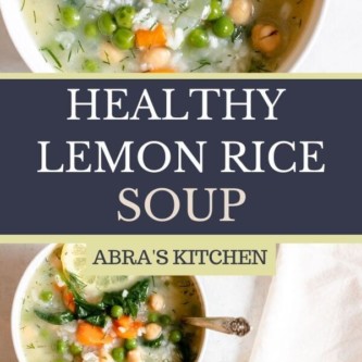Healthy Lemon Rice Soup with Chickpeas PIN
