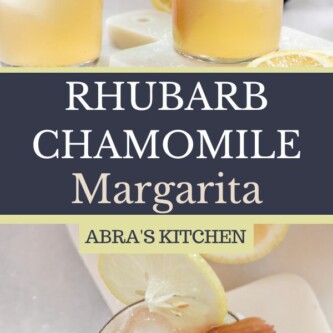 Rhubarb Chamomile Margarita pin for pinterest