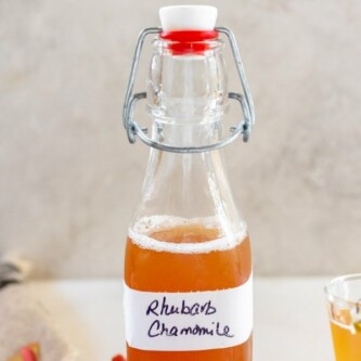 RHUBARB CHAMOMILE SIMPLE SYRUP PIN FOR PINTEREST
