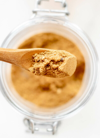 close up shot of a Moroccan spice blend on a spoon