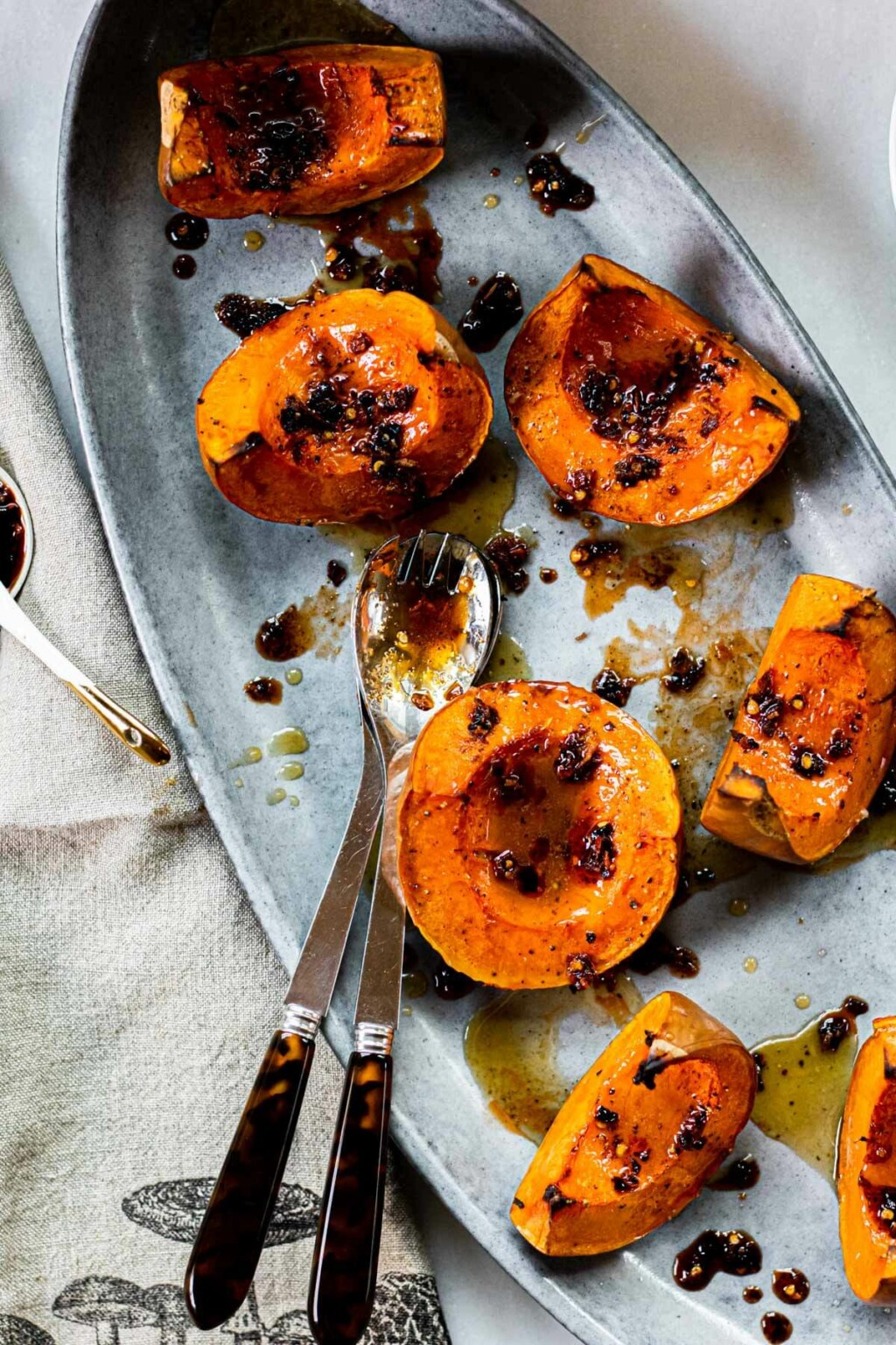 Maple Butter Roasted Butterkin Squash with Hot Chili Oil - Abra's Kitchen