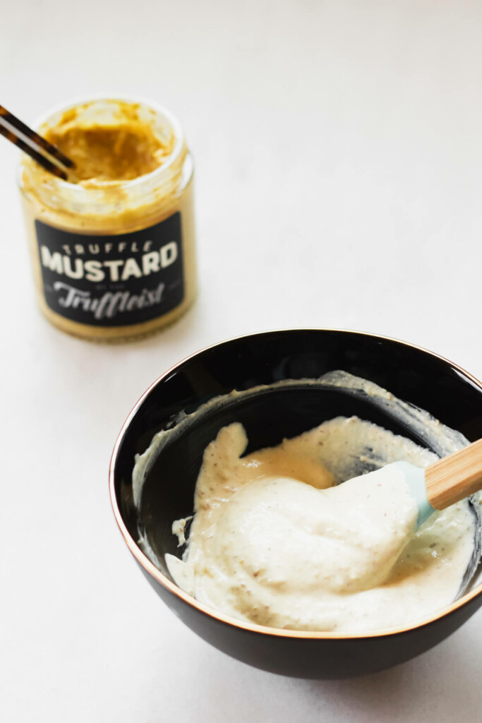 truffle mustard and bowl of truffle mustard with sour cream