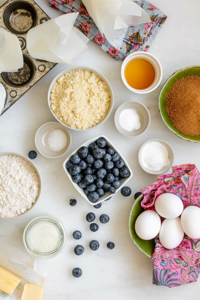 ingredients needed for gluten free blueberry muffins