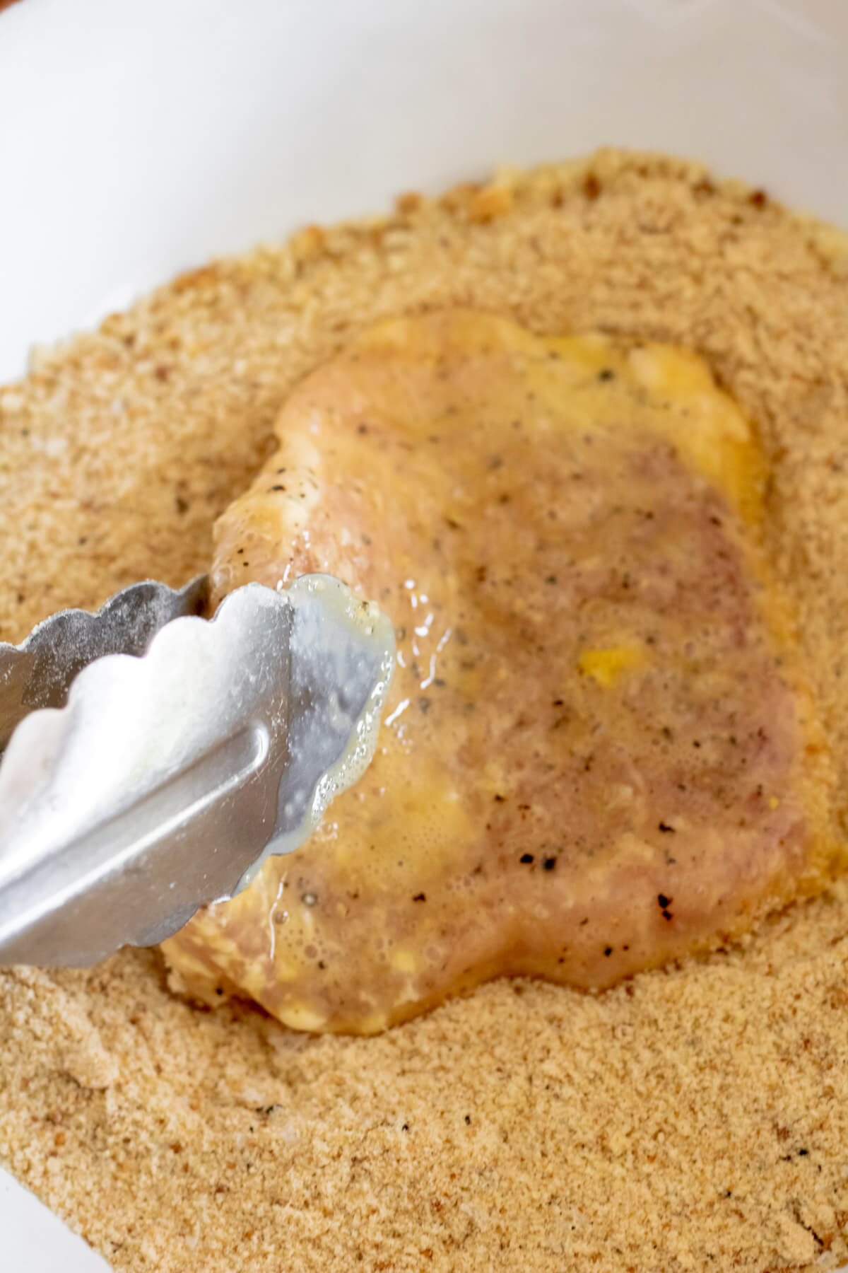 pork cutlet dredged in breadcrumbs