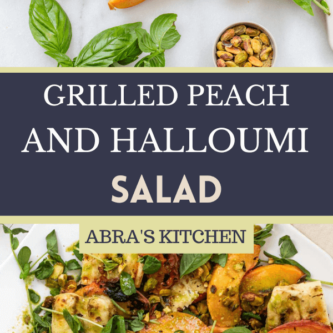 grilled peach and halloumi salad photo for pinterest
