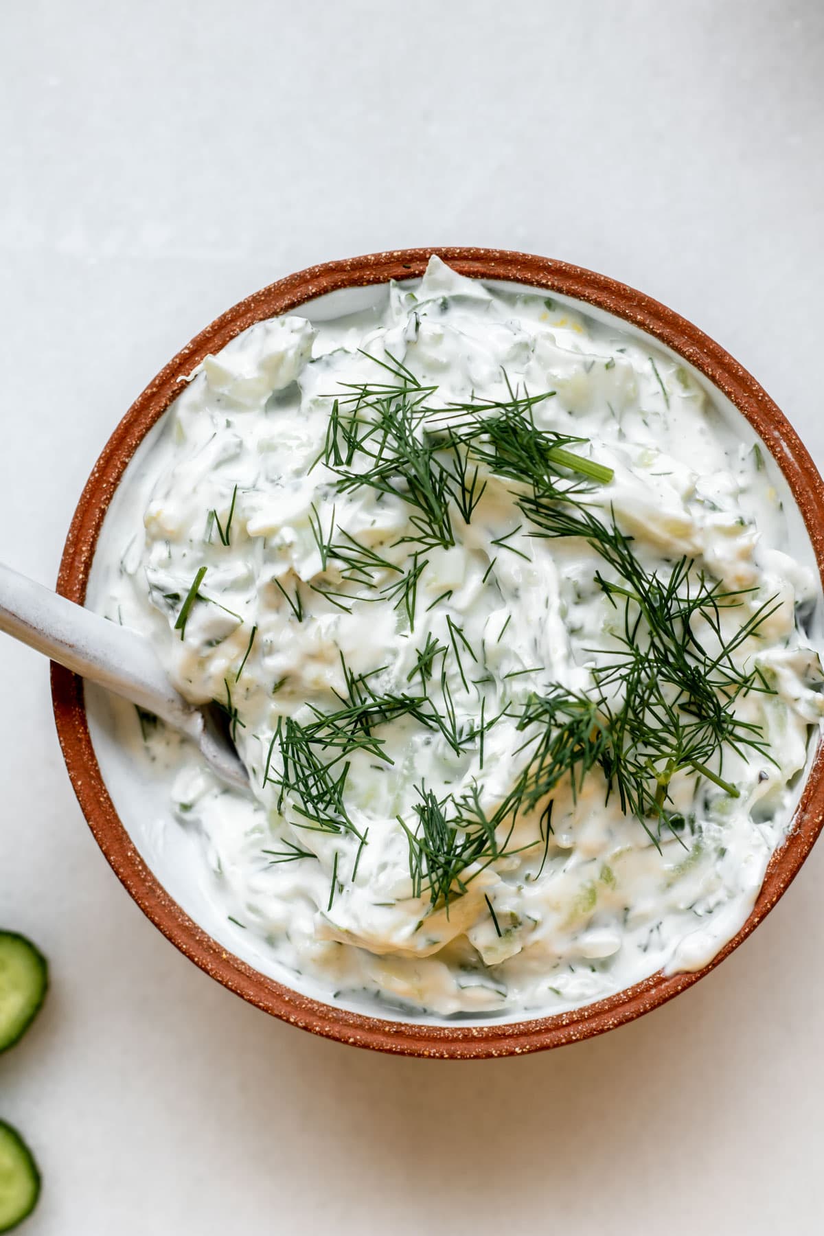 a small bowl filled with greek yogurt dip