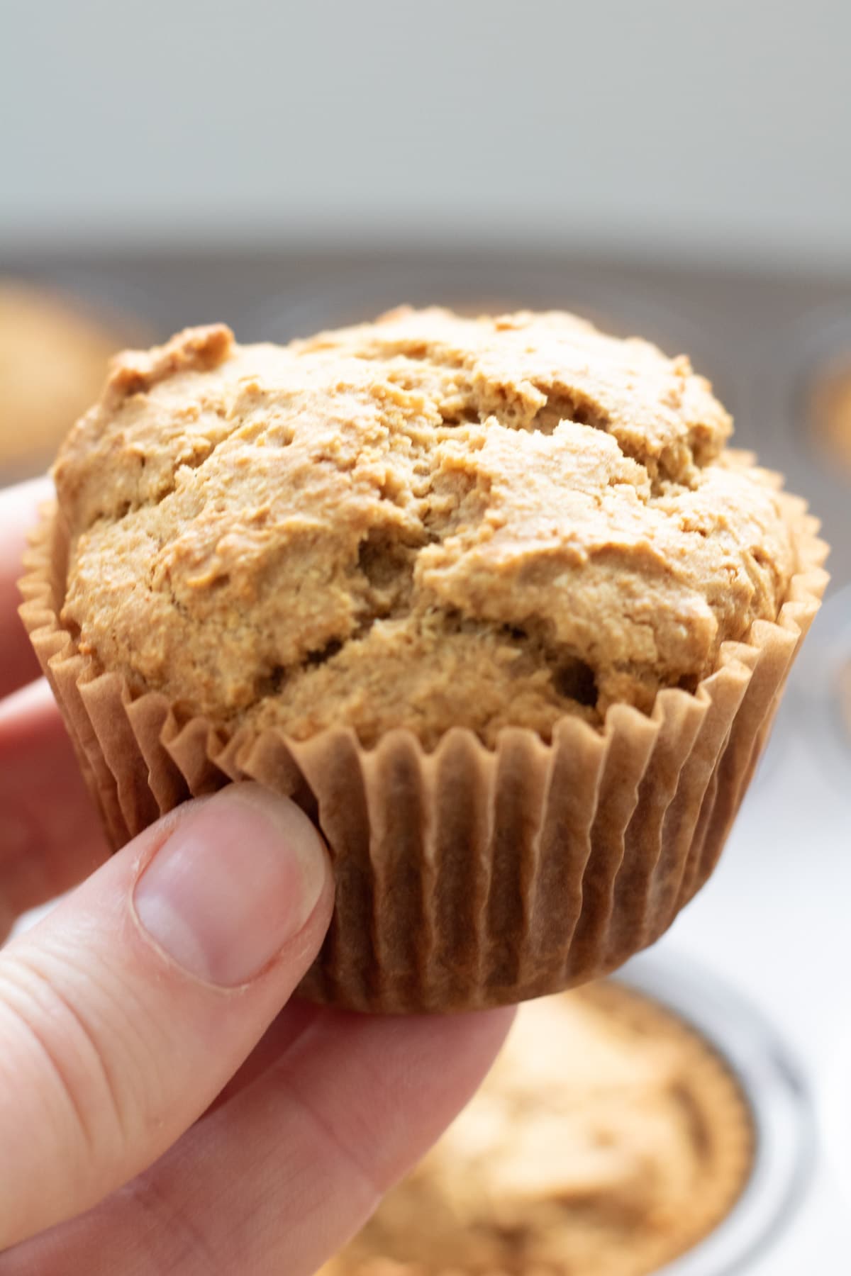 hand holding gluten free orange muffins