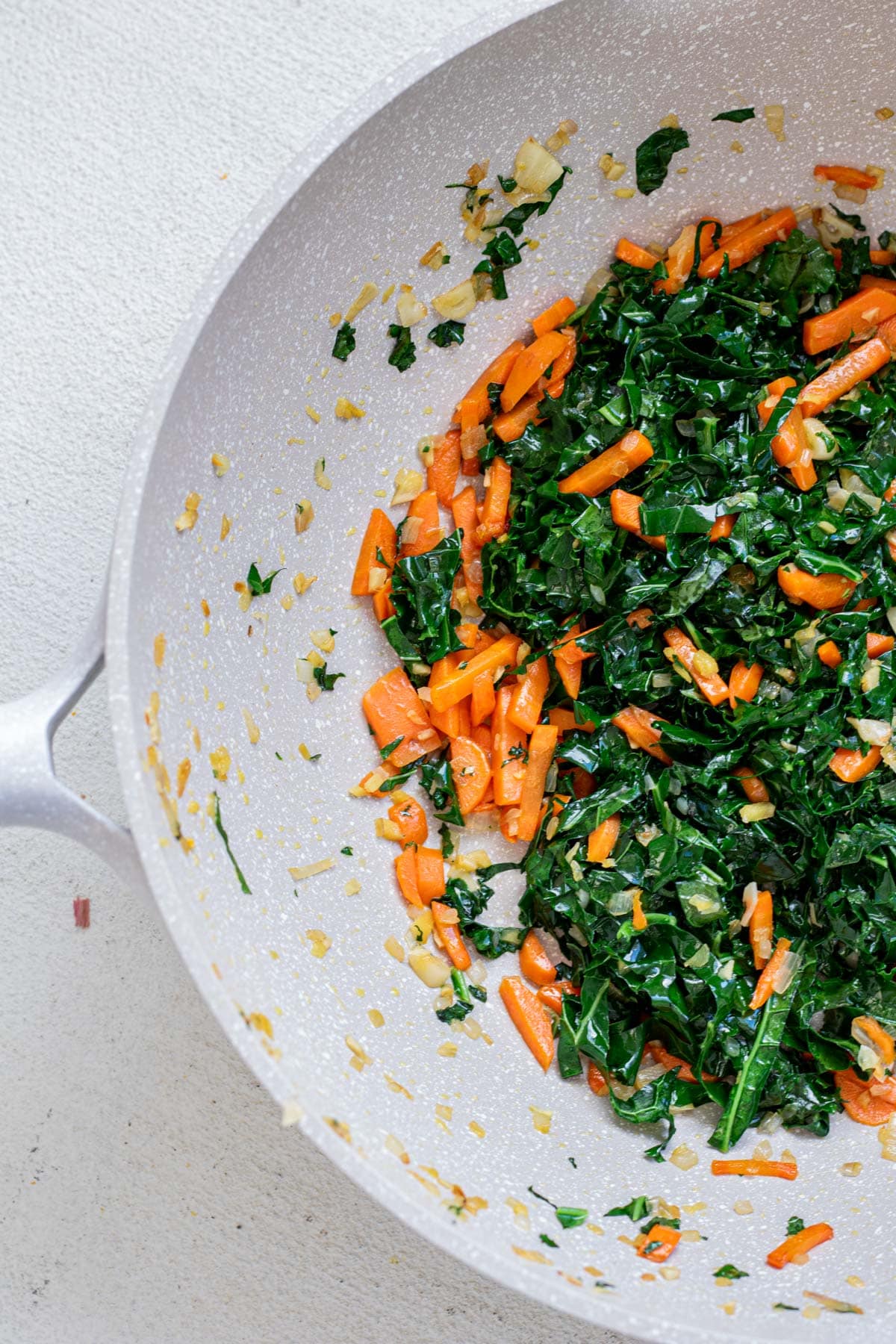 pan of sauteed vegetables