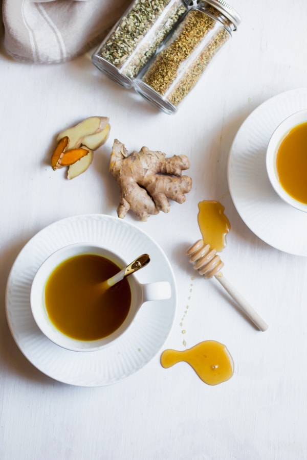 small mug of echinacea tea with ginger and honey