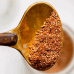 gold spoon with homemade taco seasoning