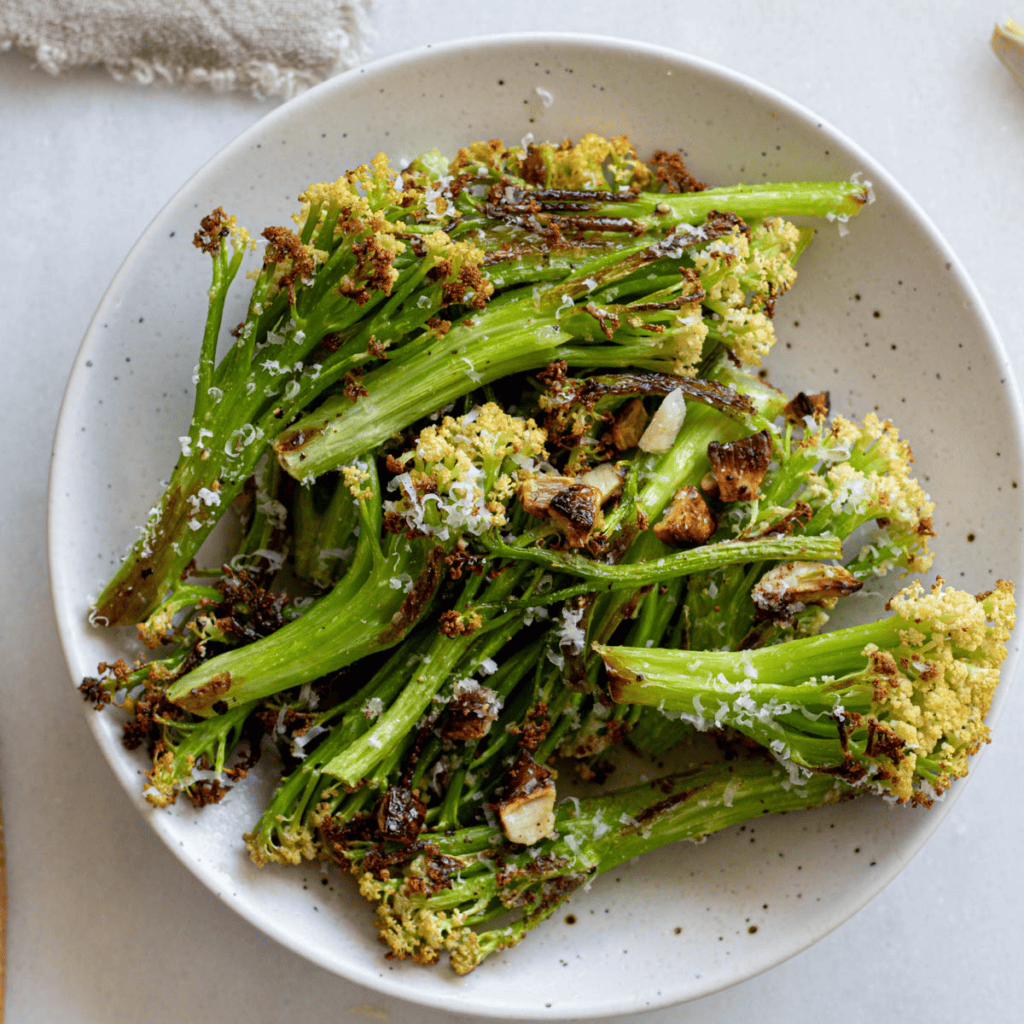 Garlic Parmesan Roasted Baby Cauliflower (Caulilini) - Abra's Kitchen