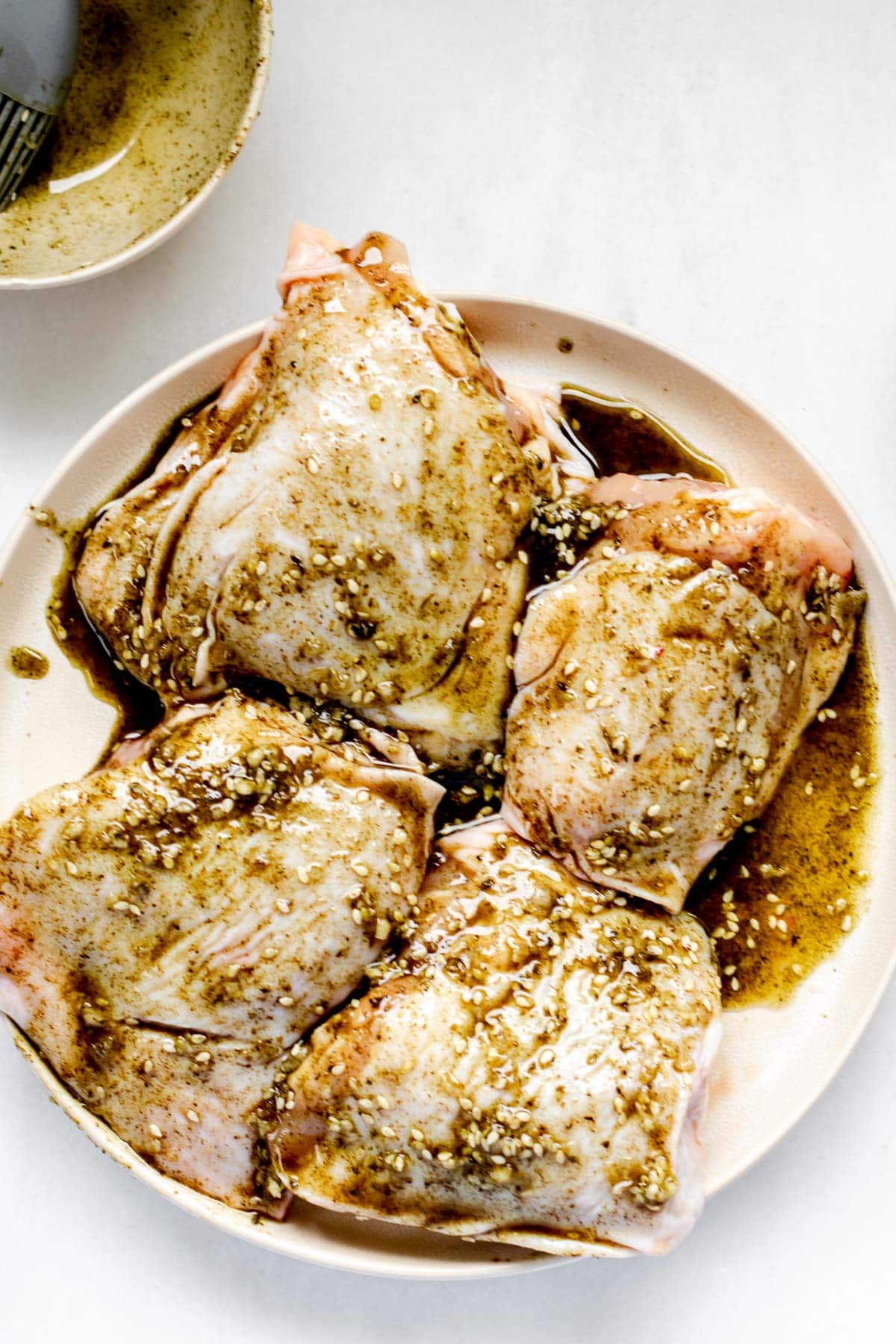 chicken covered in za'atar spice