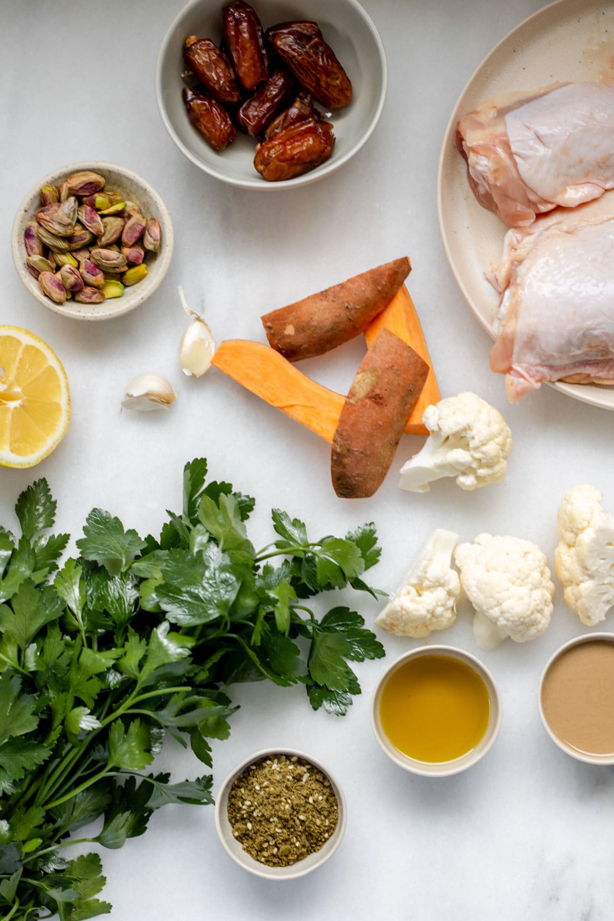 ingredients for za'atar sheet pan chicken