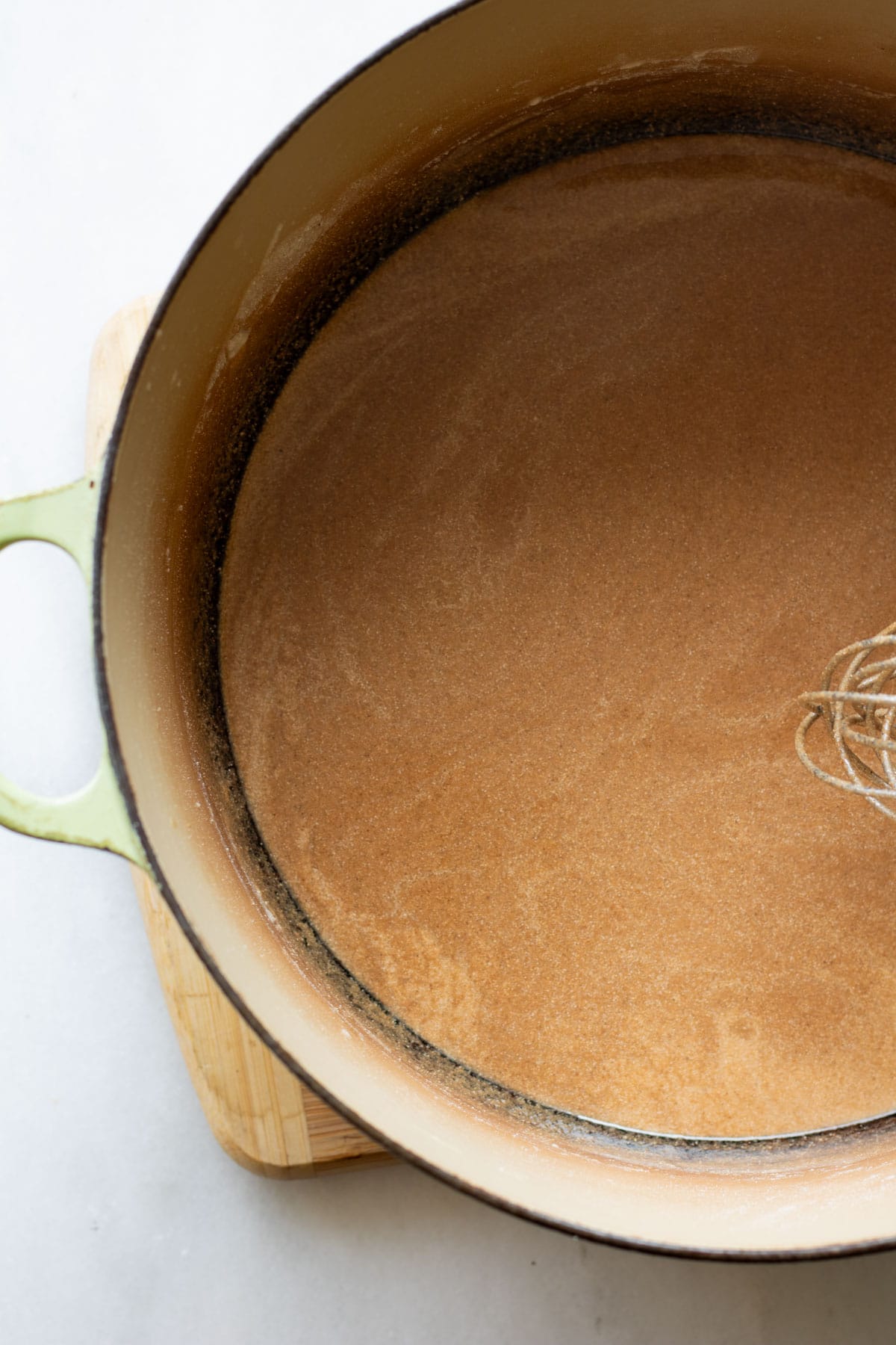 stage 3 of making gluten free roux - a bit darker then stage 2