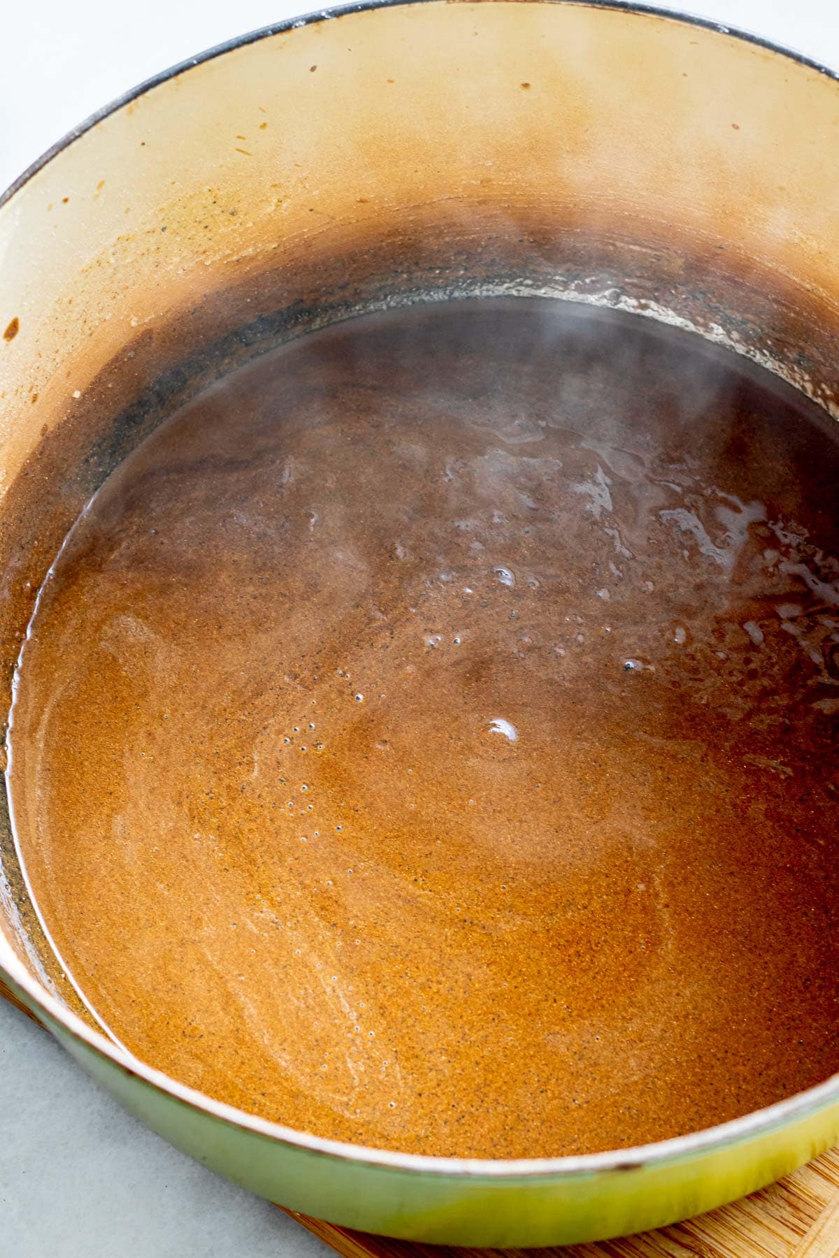 stage 4 of gluten free roux, nice and dark