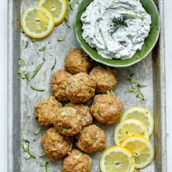 platter of turkey zucchini meatballs