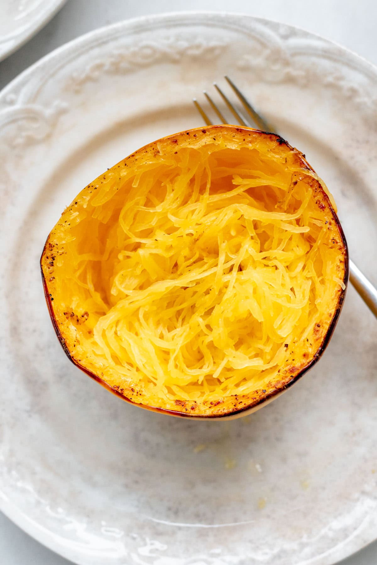 spaghetti squash boat on a plate