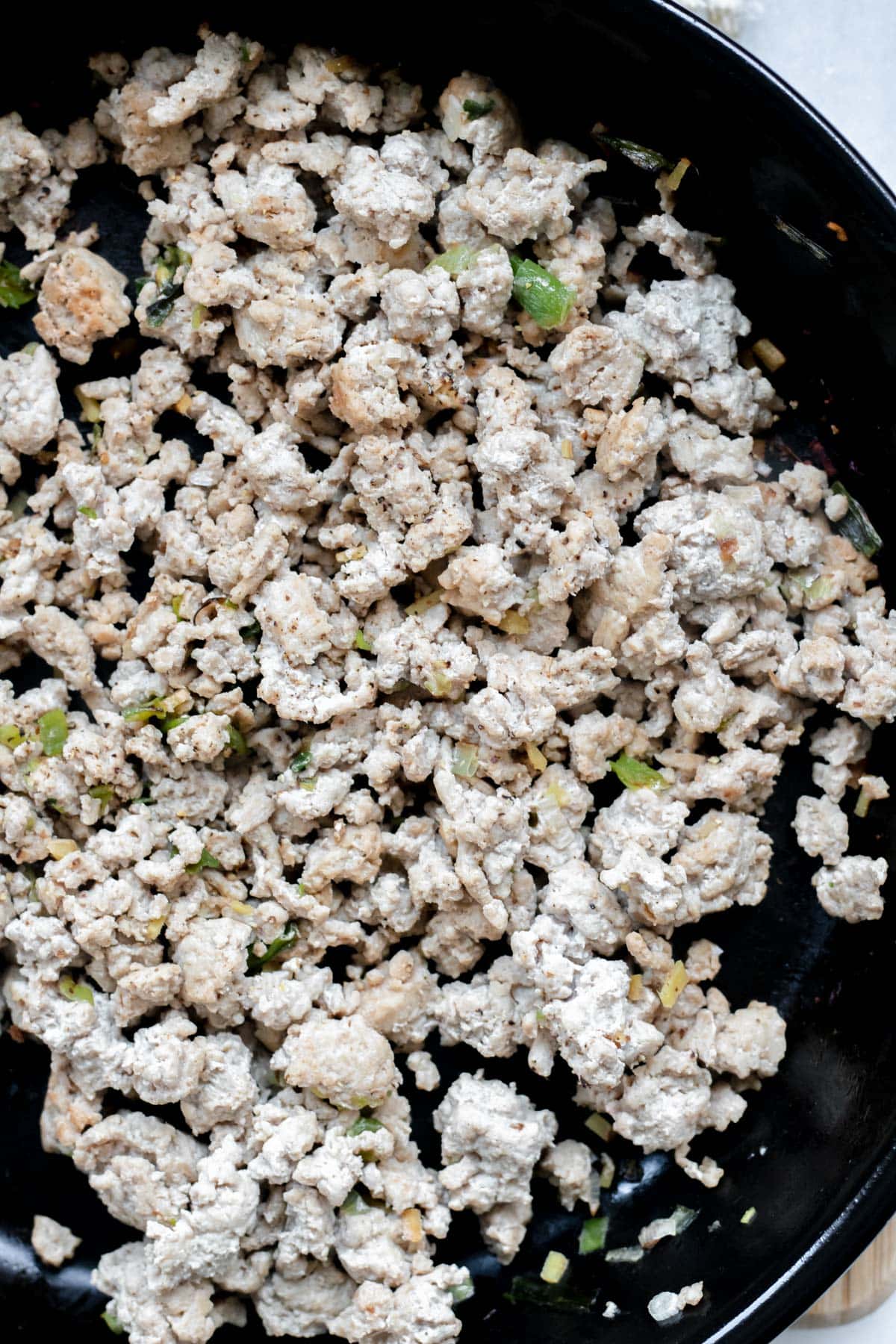 ground turkey in skillet