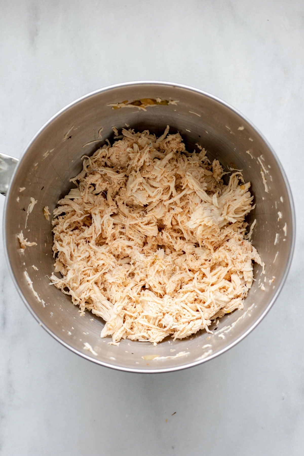 shredded chicken in a bowl