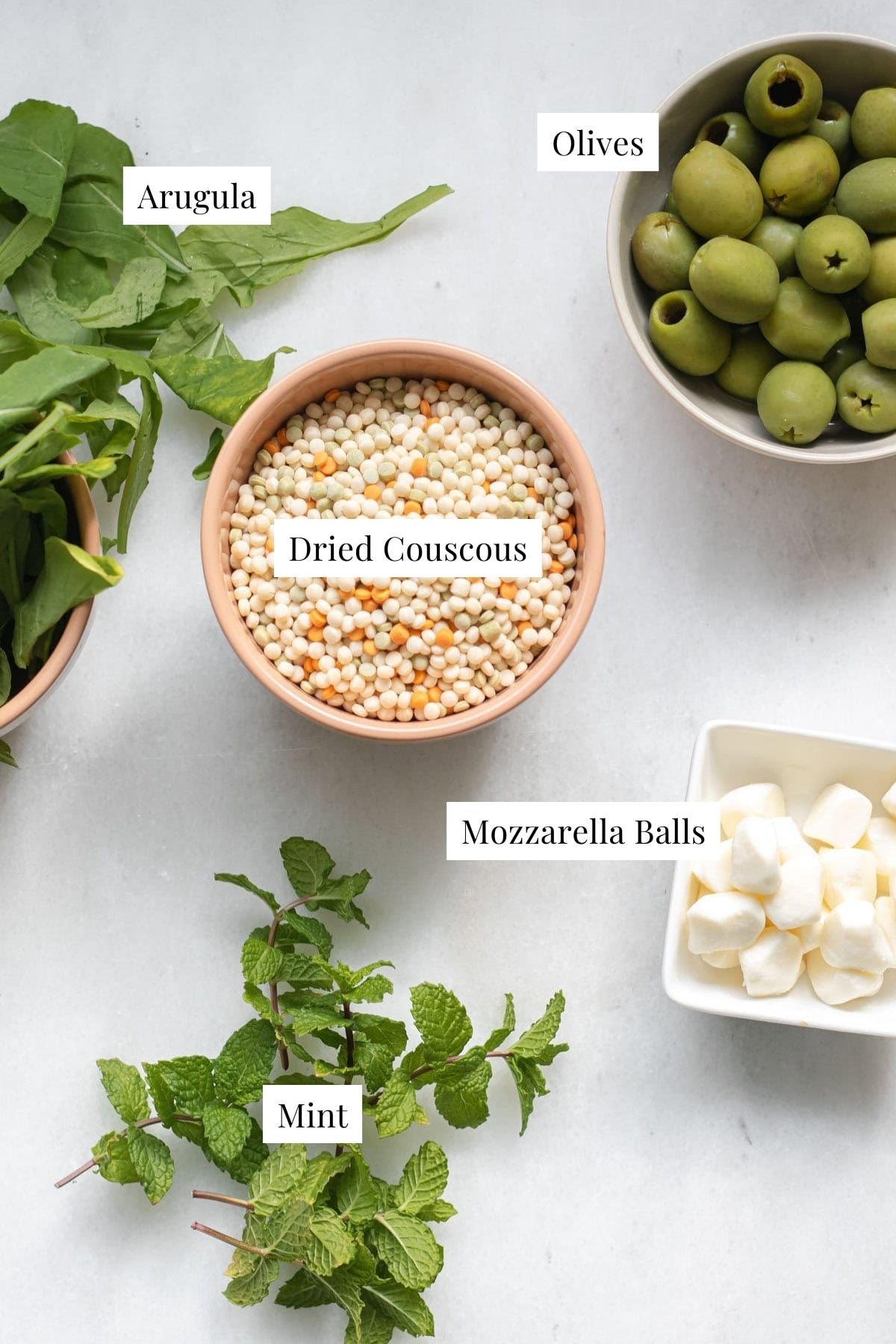 ingredients needed for olive couscous salad