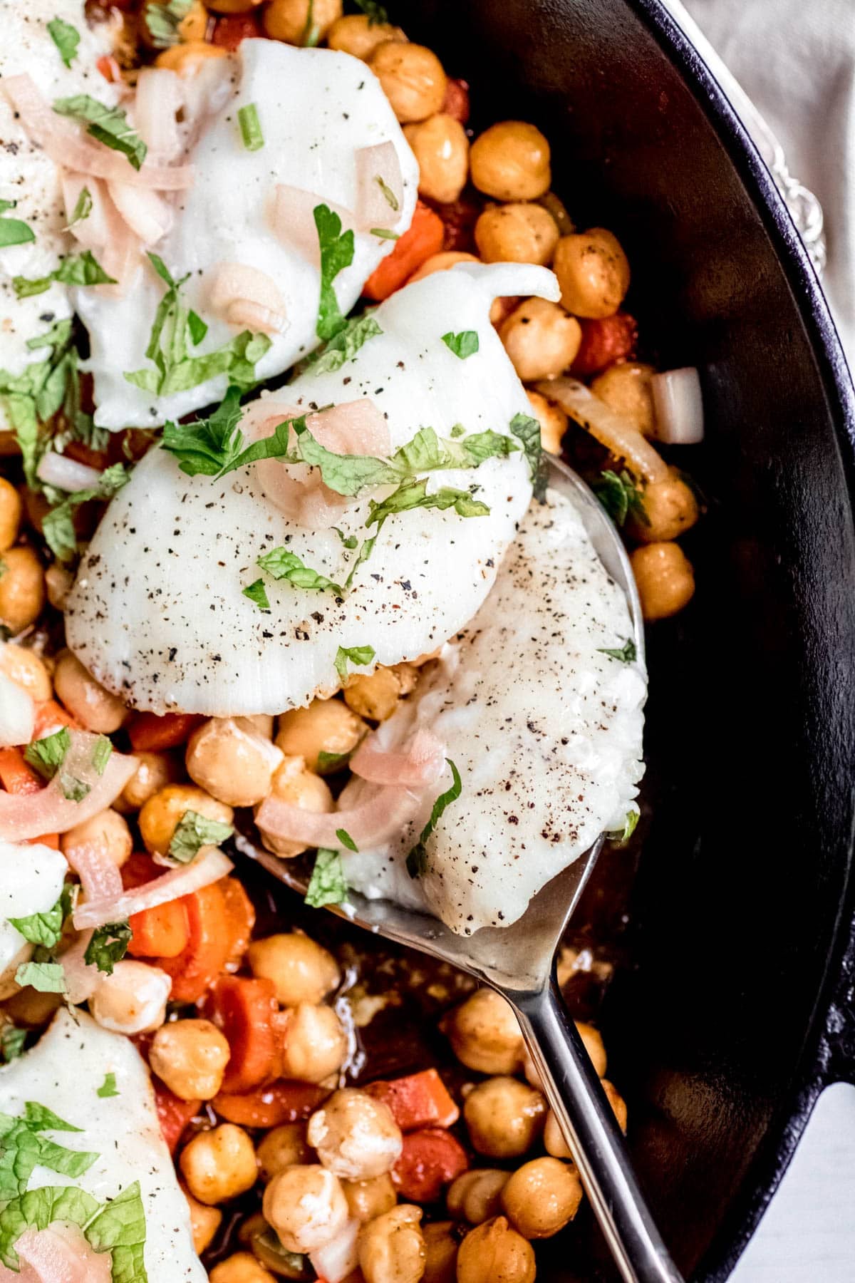 One Pan Baked Halibut with Spiced Chickpeas and Carrots