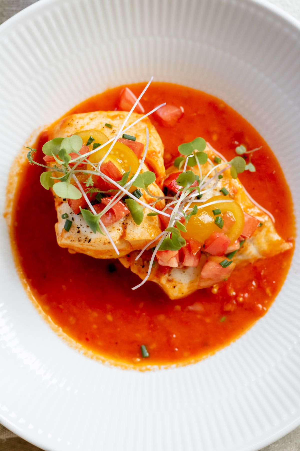 One Pan Cod in Tomato Butter Sauce