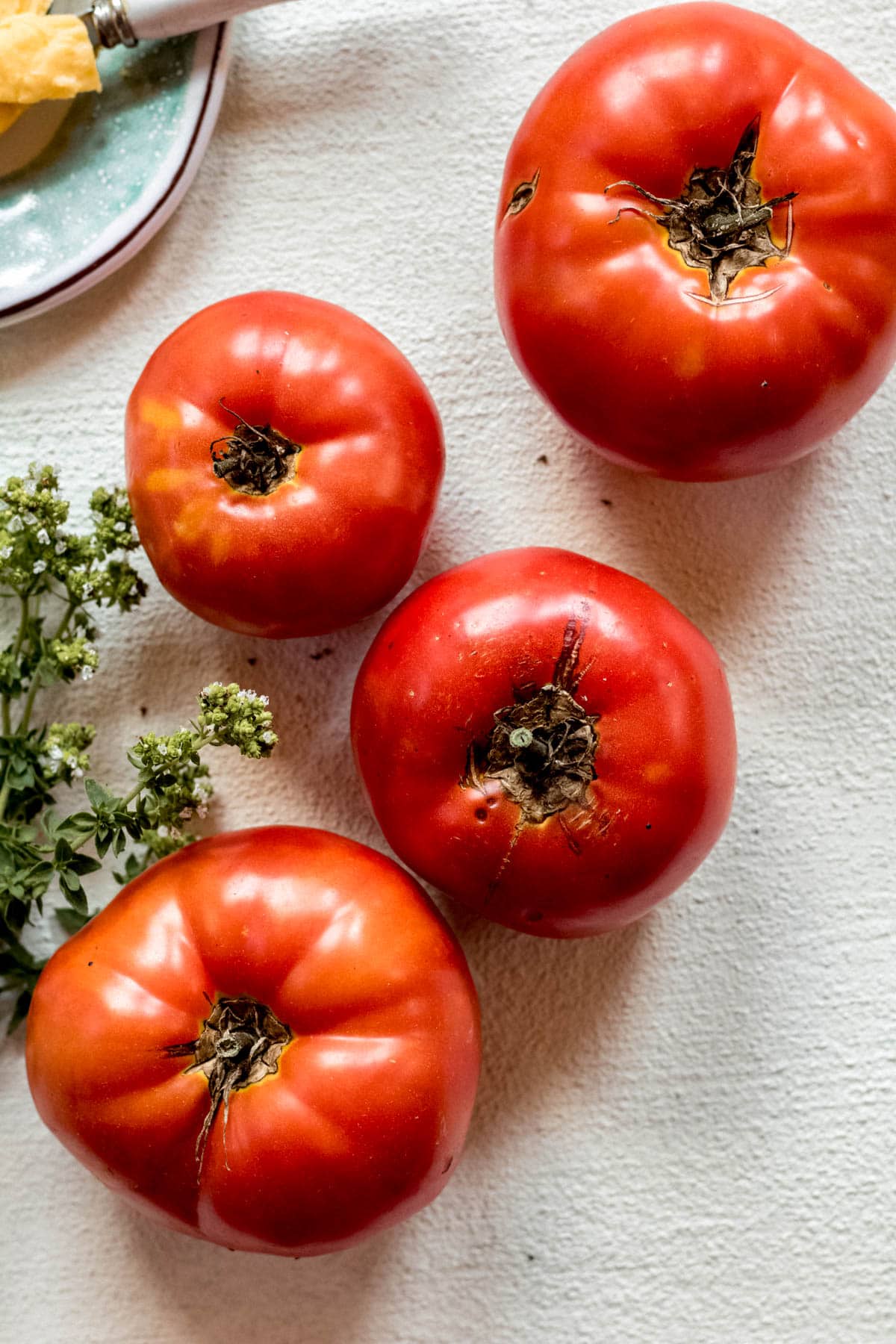 tomatoes on a white cloth