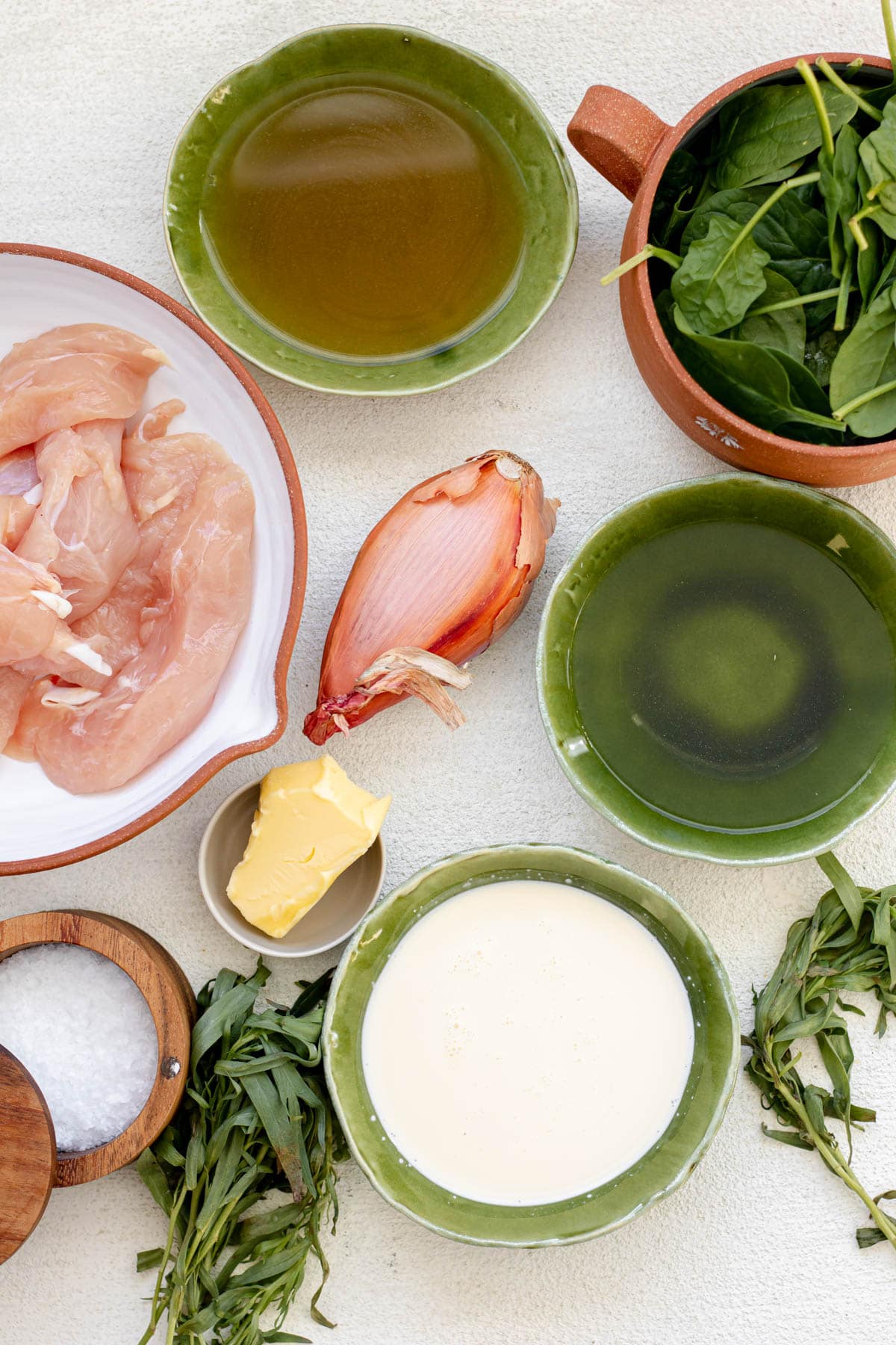 ingredients needed for Creamy Tarragon Chicken