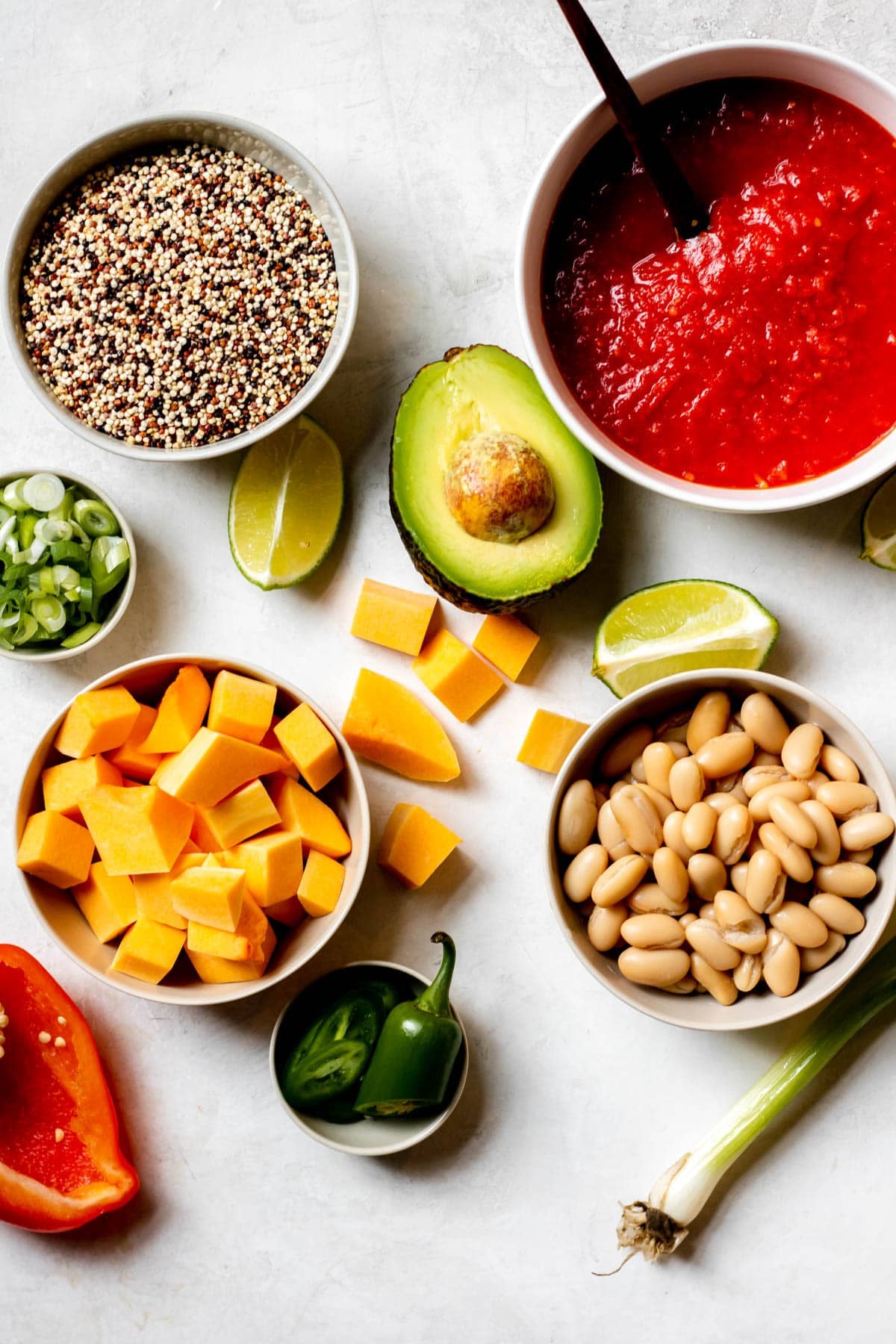 ingredients needed for Healthy Quinoa Butternut Squash Chili