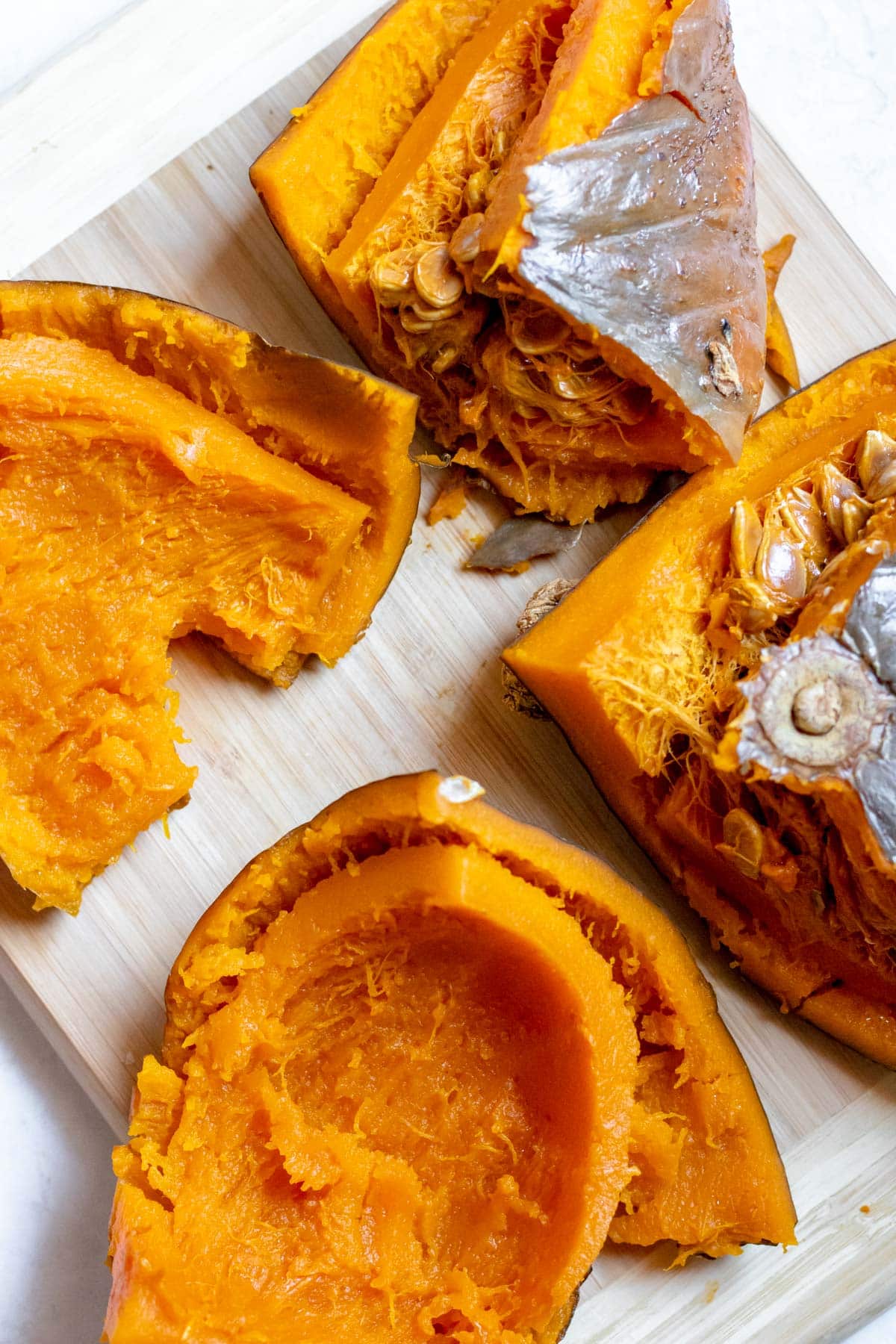 baked slices of kabocha squash