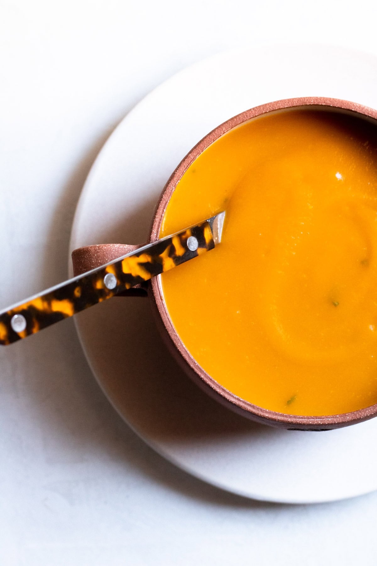 Kabocha Squash Soup in a small bowl