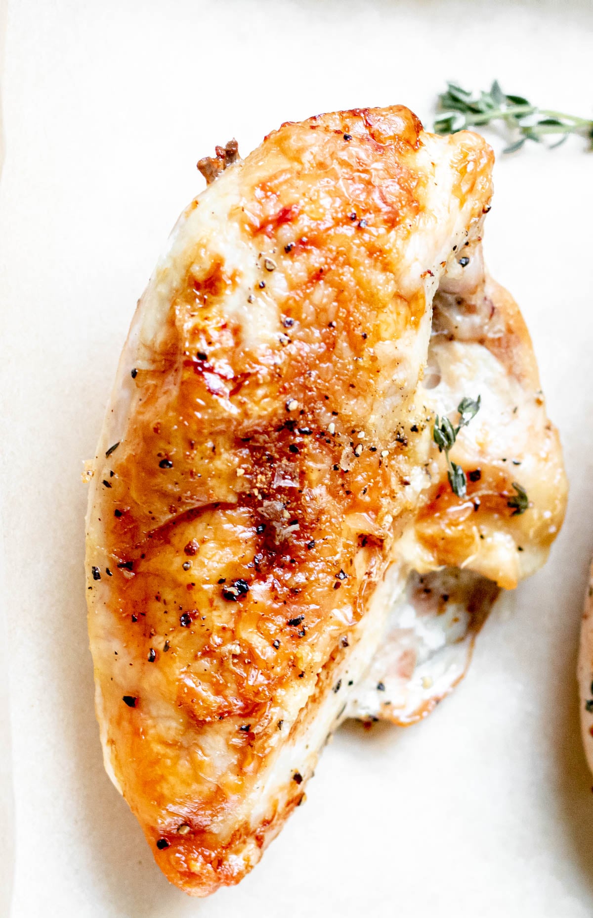 close up of a Roasted Split Chicken Breast