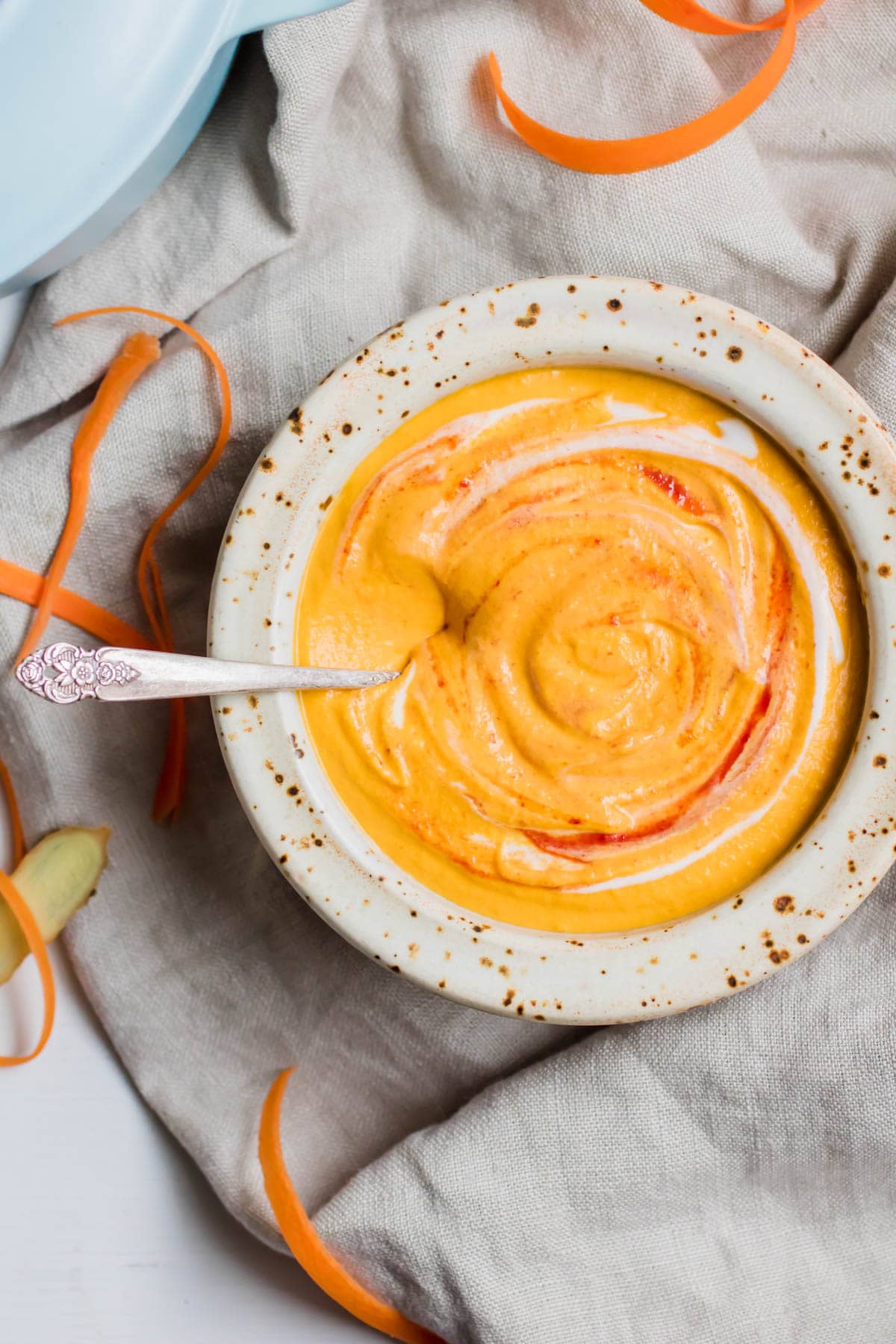 thai carrot soup in a bowl