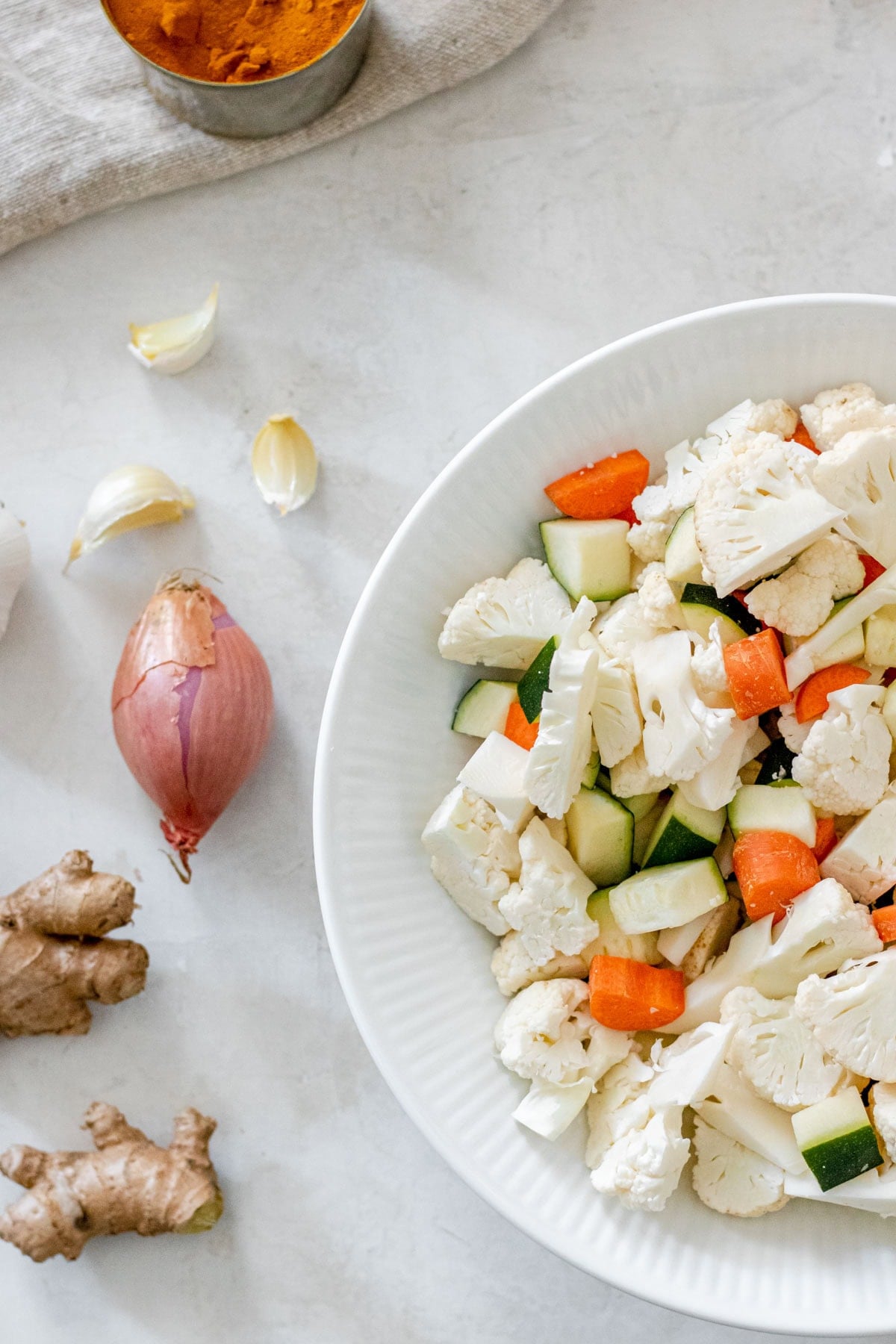 raw vegetables in a bowl