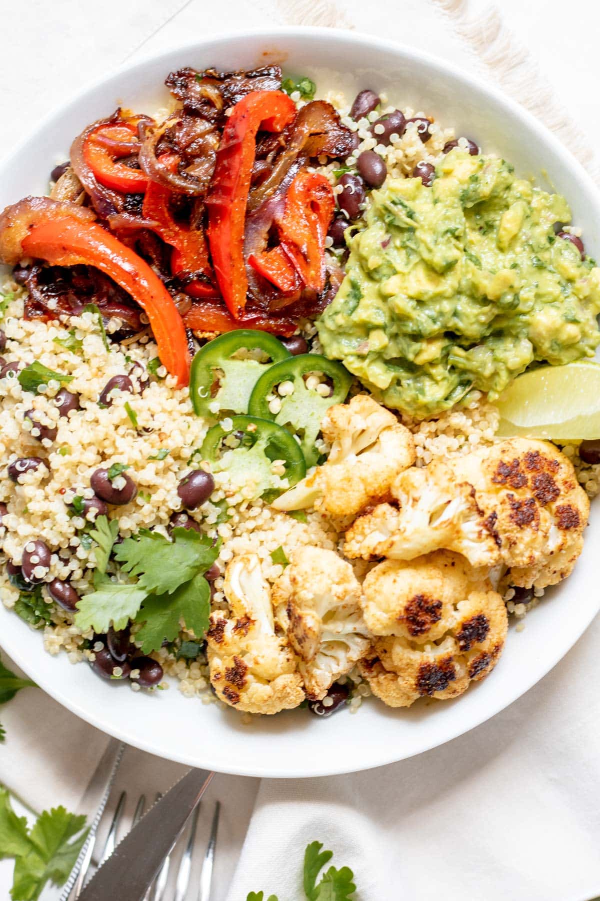 Spicy Cauliflower Burrito Bowl with Quinoa
