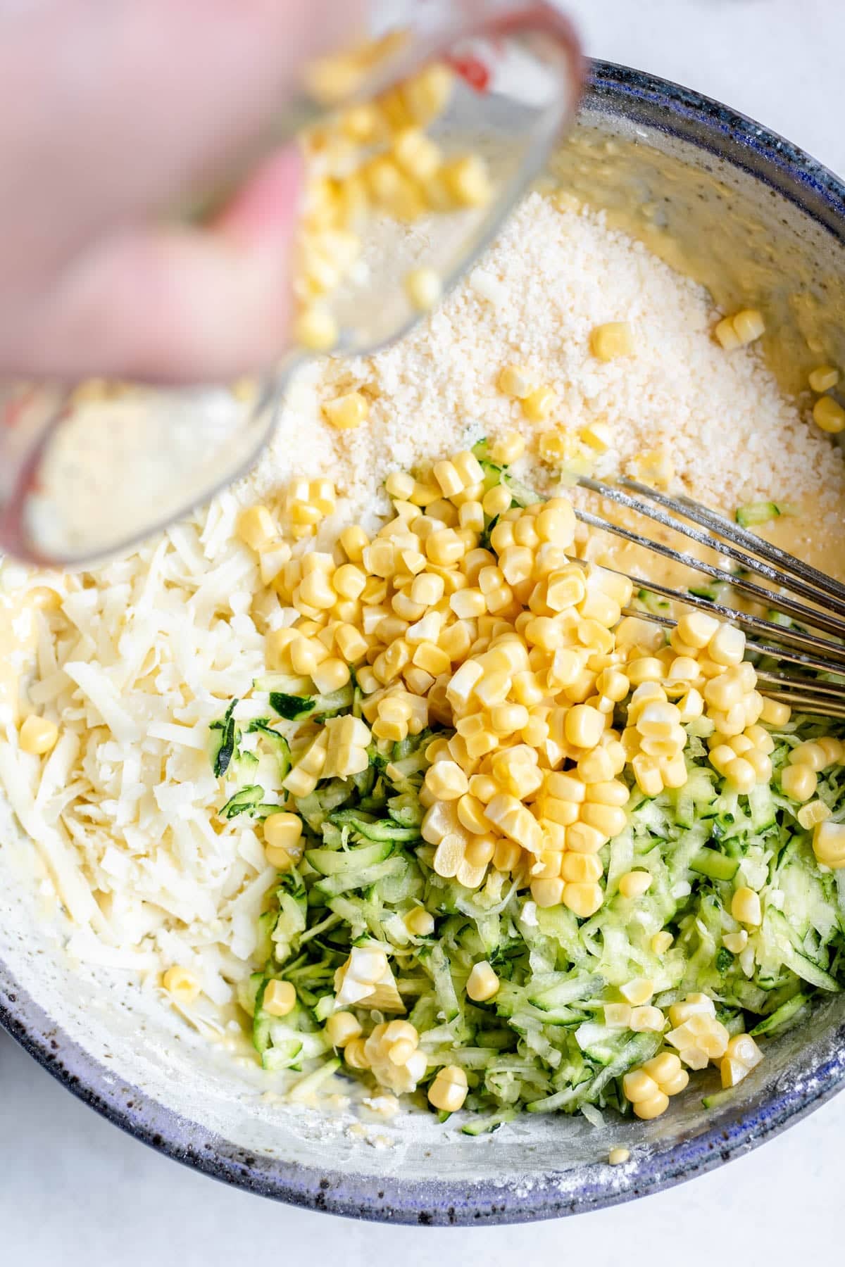 combining wet and dry ingredients