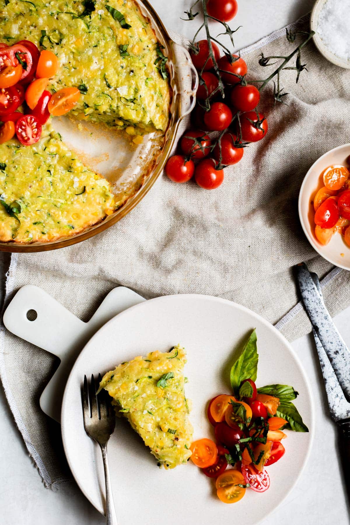 a slice of corn pie