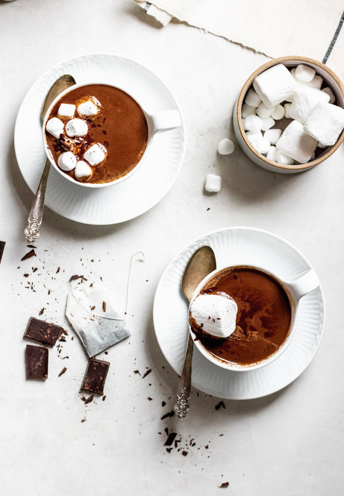 two cups of earl grey hot chocolate