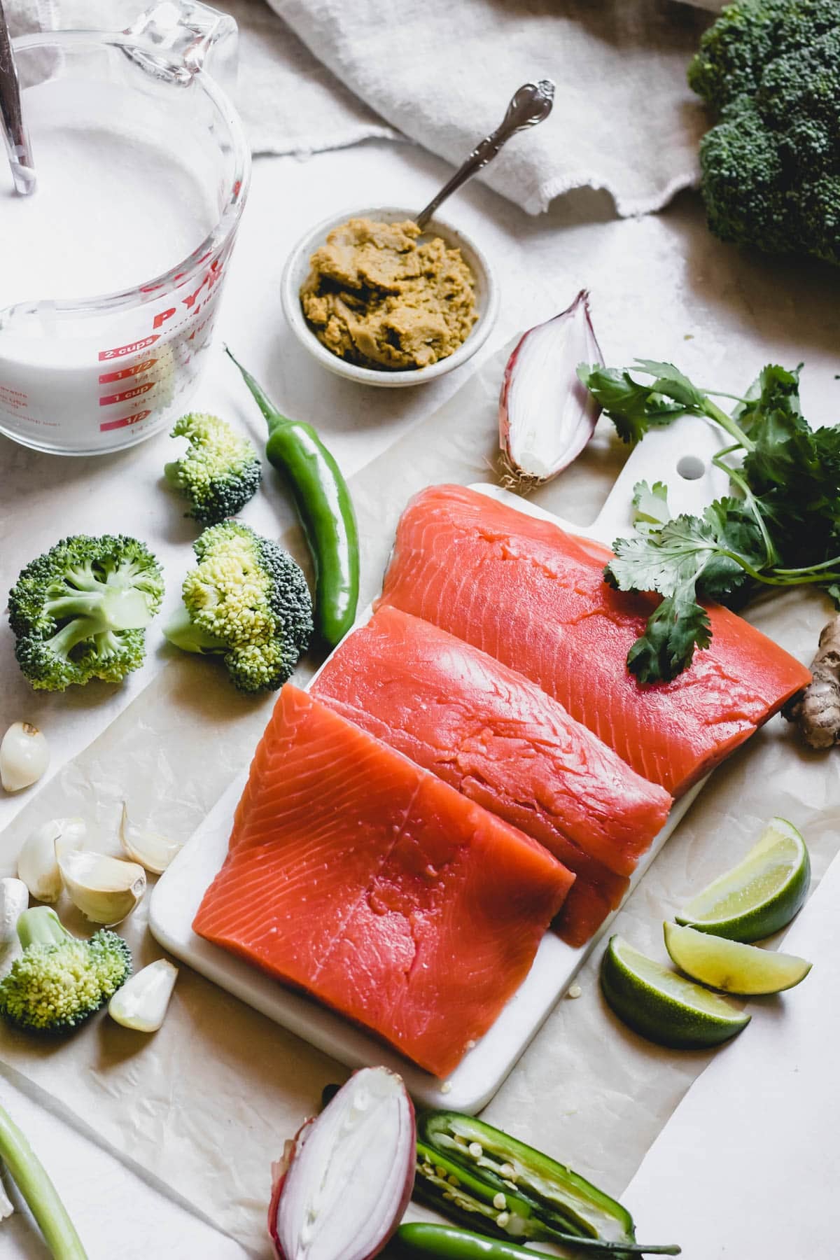 ingredients needed for salmon and curry