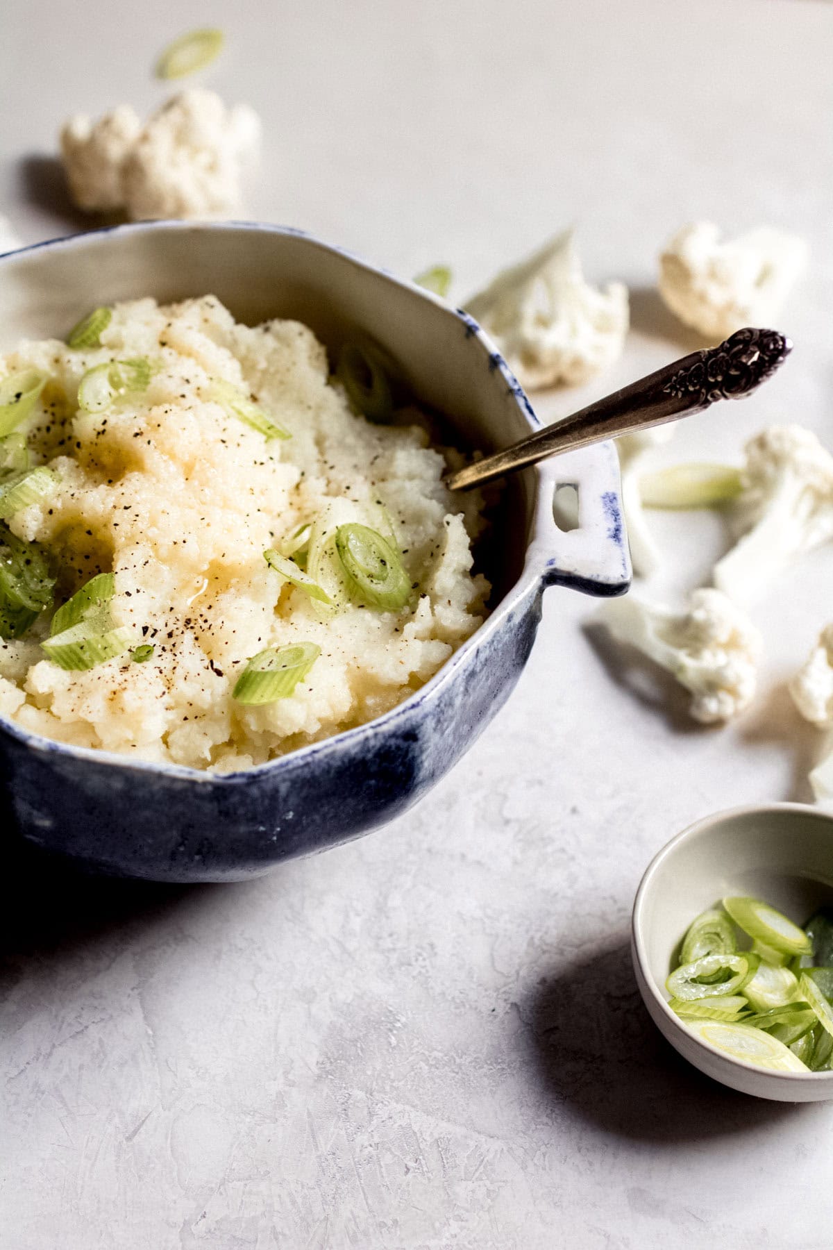 Miso Butter Mashed Cauliflower in a bowl