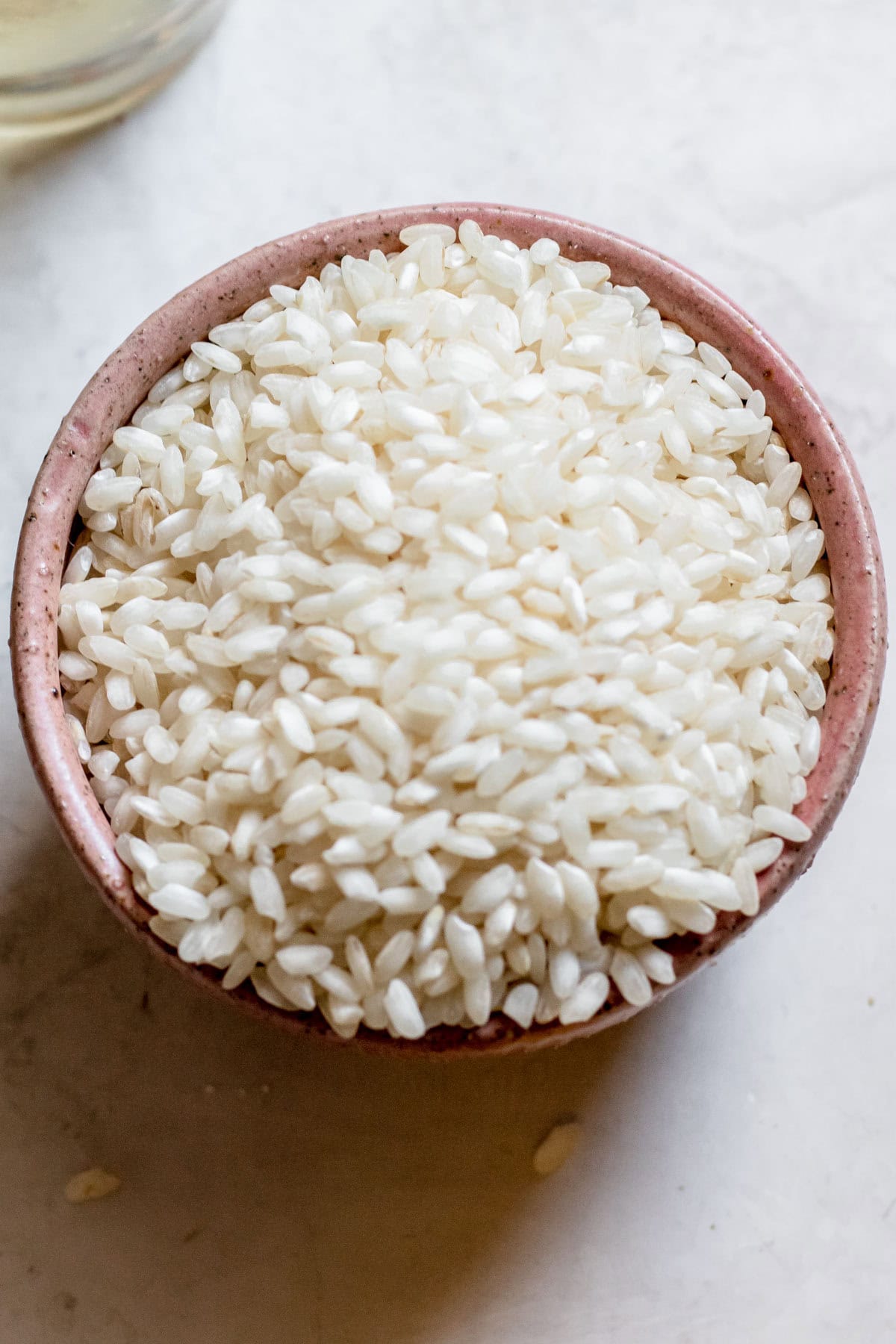 dry rice in a small bowl