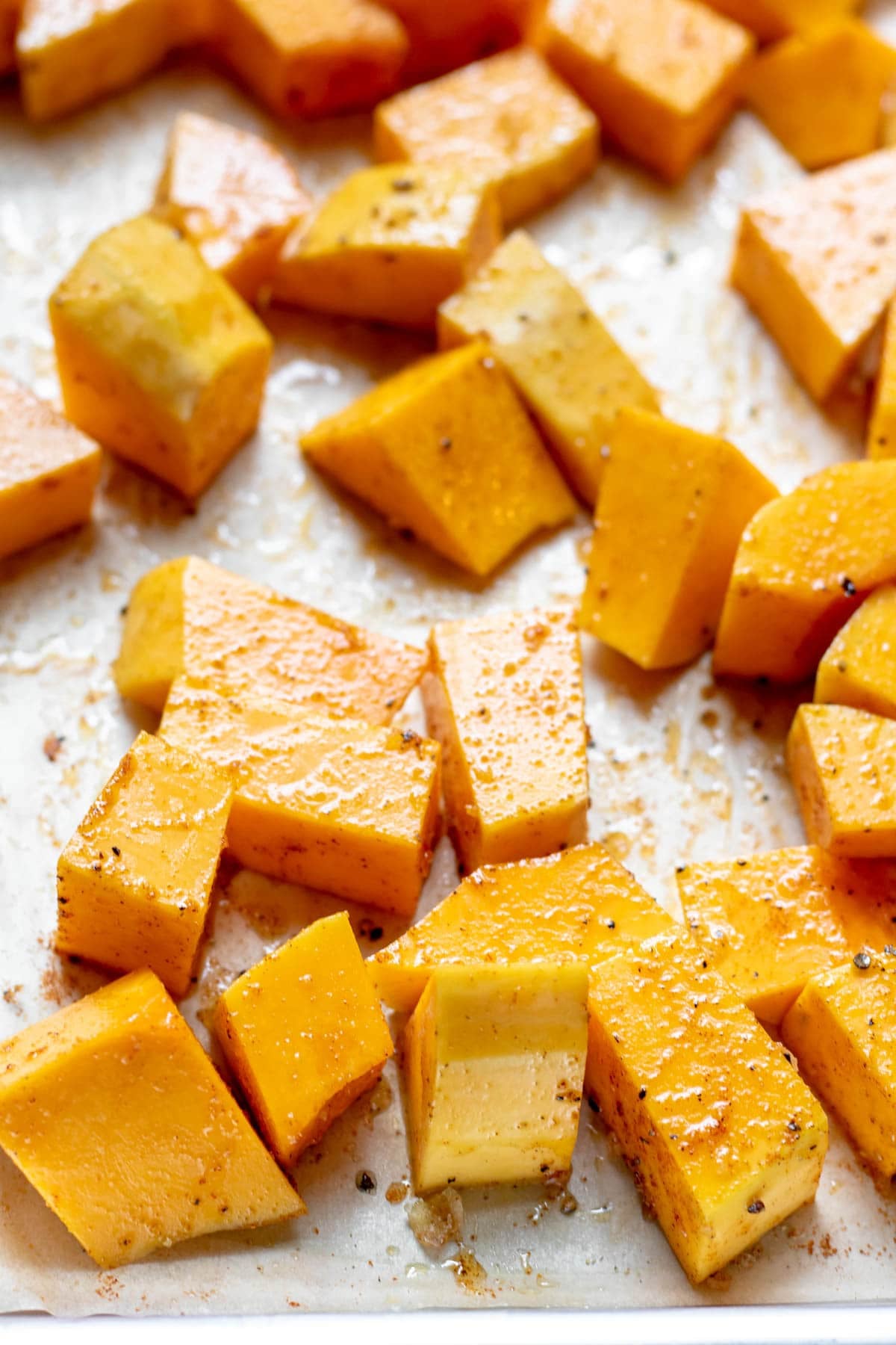 roasted butternut squash cubes