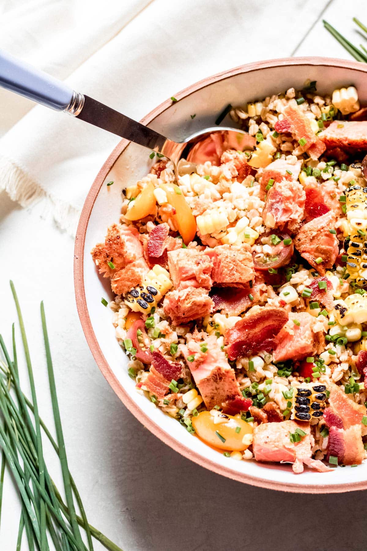 salmon farro salad