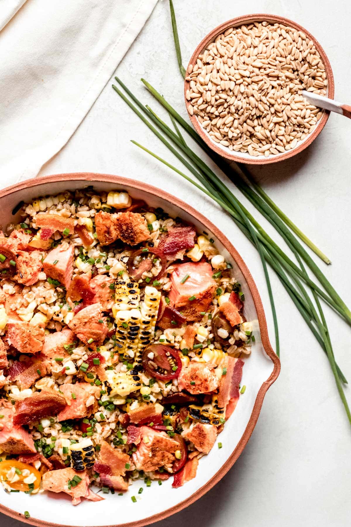 salmon farro salad