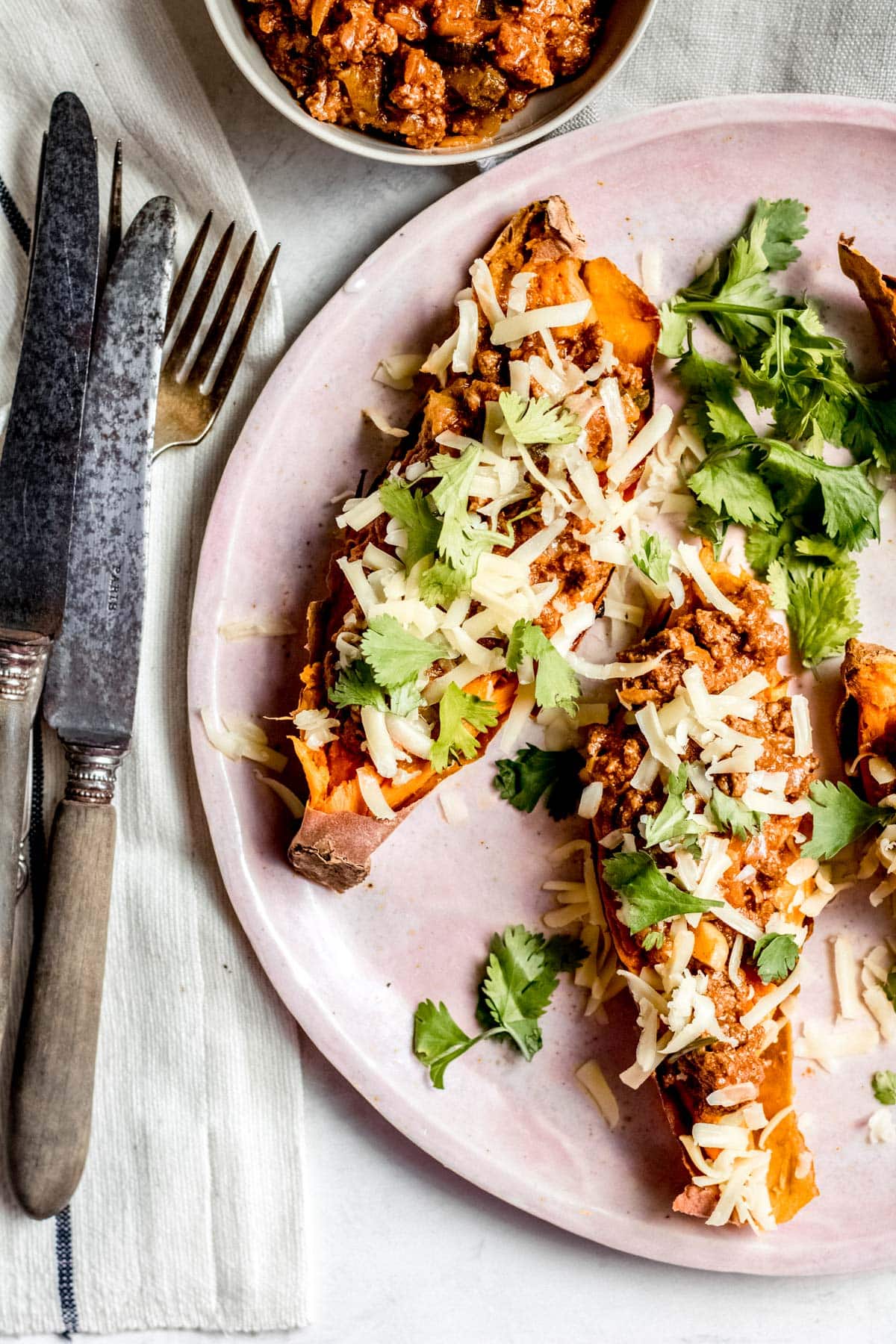 Healthy Sloppy Joe Stuffed Sweet Potato