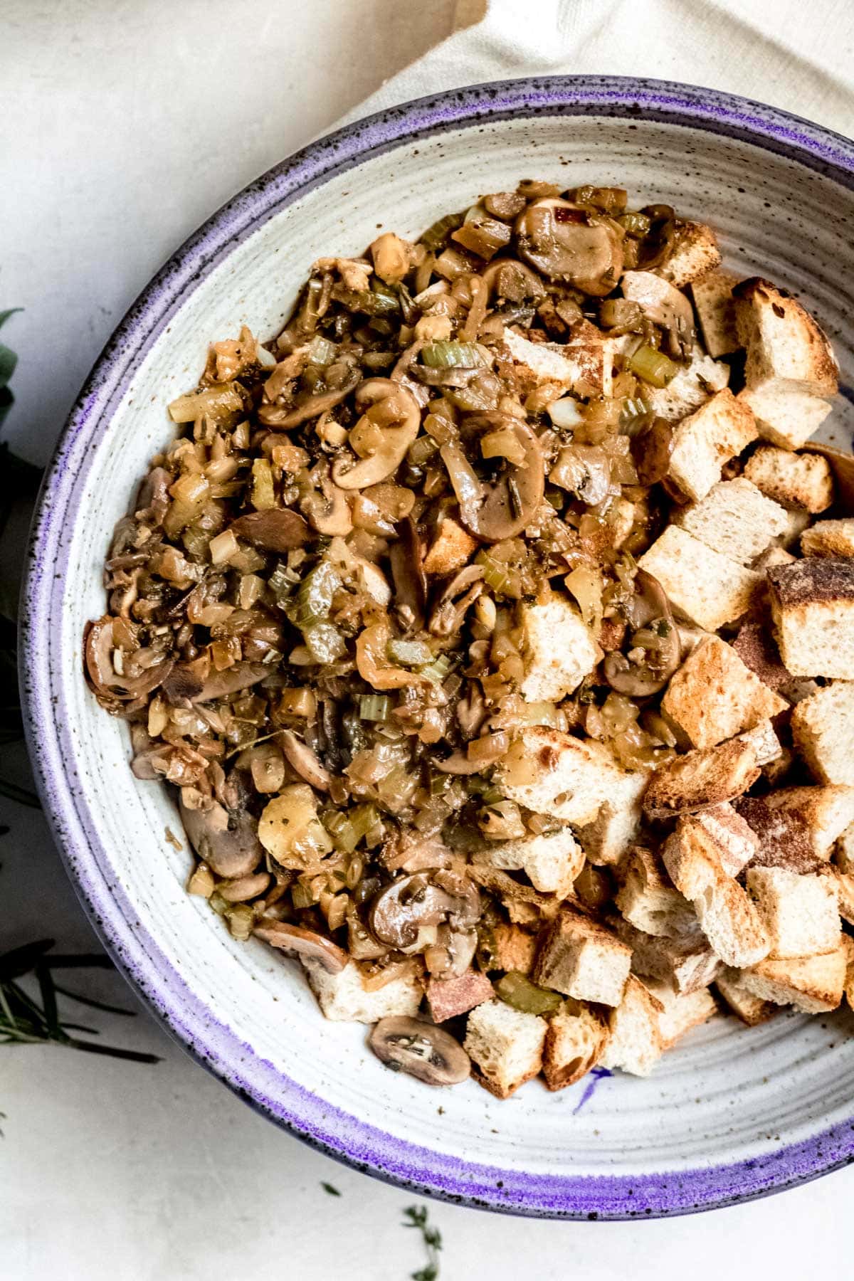 mixture for stuffing in a bowl